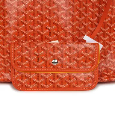 goyard Goyard Goyardine Canvas Orange Saint Louis PM Tote Palladium Hardware | Thumbnail 8 goyard Goyard Goyardine Canvas Orange Saint Louis PM Tote Palladium Hardware | Thumbnail 8