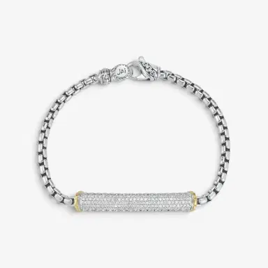 JAI JAI Sterling Silver & 14K Yellow Gold Pave Diamond Box Chain Bracelet JJH6009BG - M by The Solist | Thumbnail 2 JAI JAI Sterling Silver & 14K Yellow Gold Pave Diamond Box Chain Bracelet JJH6009BG - M by The Solist | Thumbnail 2