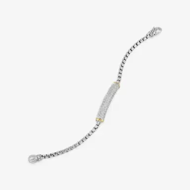 JAI JAI Sterling Silver & 14K Yellow Gold Pave Diamond Box Chain Bracelet JJH6009BG - L by The Solist | Thumbnail 4 JAI JAI Sterling Silver & 14K Yellow Gold Pave Diamond Box Chain Bracelet JJH6009BG - L by The Solist | Thumbnail 4