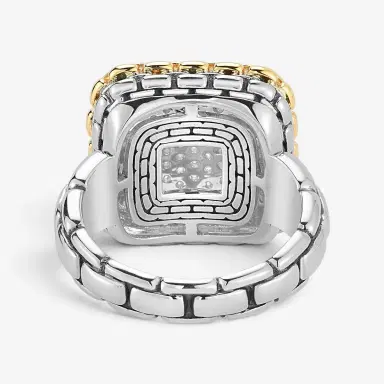 JAI JAI Sterling Silver & 14K Yellow Gold Pave Diamond Cushion Ring JJH6011RG-DI - by The Solist | Thumbnail 4 JAI JAI Sterling Silver & 14K Yellow Gold Pave Diamond Cushion Ring JJH6011RG-DI - by The Solist | Thumbnail 4
