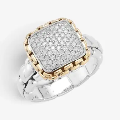 JAI JAI Sterling Silver & 14K Yellow Gold Pave Diamond Statement Ring JJH6017RG-DI - by The Solist | Thumbnail 2 JAI JAI Sterling Silver & 14K Yellow Gold Pave Diamond Statement Ring JJH6017RG-DI - by The Solist | Thumbnail 2