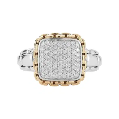 JAI JAI Sterling Silver & 14K Yellow Gold Pave Diamond Statement Ring JJH6017RG-DI - by The Solist | Thumbnail 1 JAI JAI Sterling Silver & 14K Yellow Gold Pave Diamond Statement Ring JJH6017RG-DI - by The Solist | Thumbnail 1