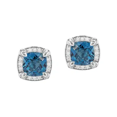JAI JAI Sterling Silver Diamond & London Blue Topaz Square Stud Earrings by The Solist | Thumbnail 1 JAI JAI Sterling Silver Diamond & London Blue Topaz Square Stud Earrings by The Solist | Thumbnail 1