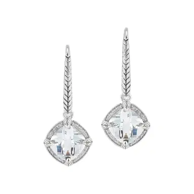 JAI JAI Sterling Silver Diamond & White Topaz Lever Back Drop Earrings by The Solist | Thumbnail 1 JAI JAI Sterling Silver Diamond & White Topaz Lever Back Drop Earrings by The Solist | Thumbnail 1