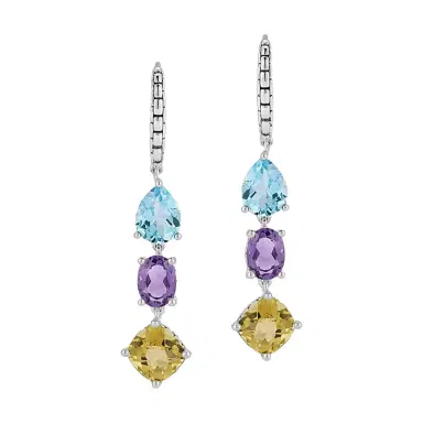 JAI JAI Sterling Silver Multi-Gemstone Dangle Earrings by The Solist | Thumbnail 1 JAI JAI Sterling Silver Multi-Gemstone Dangle Earrings by The Solist | Thumbnail 1