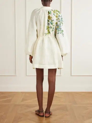 ALÉMAIS Phyllis Flower-print Ramie Mini Dress | Thumbnail 3 ALÉMAIS Phyllis Flower-print Ramie Mini Dress | Thumbnail 3