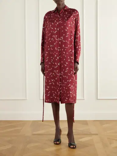 Altuzarra Floyd Belted Printed Silk-twill Midi Dress | Thumbnail 3 Altuzarra Floyd Belted Printed Silk-twill Midi Dress | Thumbnail 3