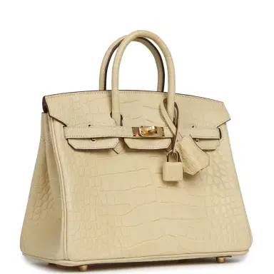 HERMÈS Hermes Birkin 25 Vanille Matte Alligator Gold Hardware | Thumbnail 2 HERMÈS Hermes Birkin 25 Vanille Matte Alligator Gold Hardware | Thumbnail 2
