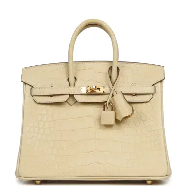 HERMÈS Hermes Birkin 25 Vanille Matte Alligator Gold Hardware | Thumbnail 1 HERMÈS Hermes Birkin 25 Vanille Matte Alligator Gold Hardware | Thumbnail 1