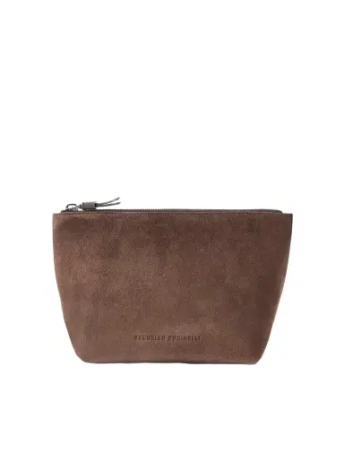 Brunello Cucinelli Suede Cosmetic Case | Thumbnail 1 Brunello Cucinelli Suede Cosmetic Case | Thumbnail 1