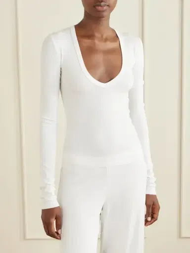 ÉTERNE Ribbed Jersey T-shirt | Thumbnail 3 ÉTERNE Ribbed Jersey T-shirt | Thumbnail 3