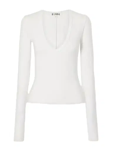 ÉTERNE Ribbed Jersey T-shirt | Thumbnail 1 ÉTERNE Ribbed Jersey T-shirt | Thumbnail 1