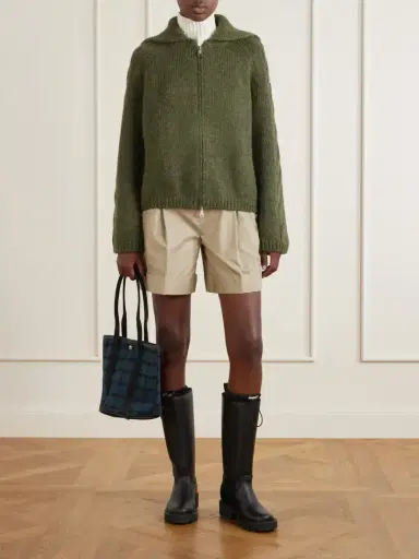 Moncler Logo-appliqué Cable Wool-blend Cardigan | Thumbnail 2 Moncler Logo-appliqué Cable Wool-blend Cardigan | Thumbnail 2