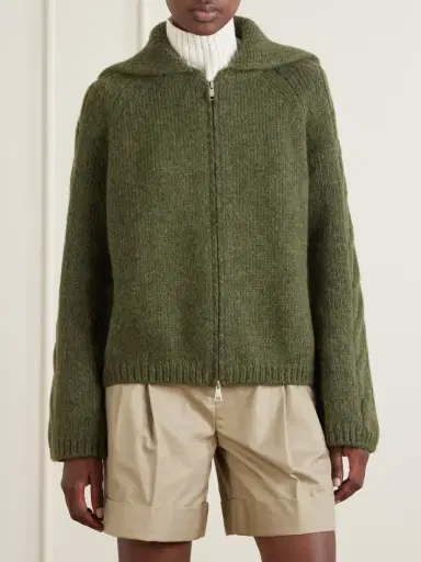 Moncler Logo-appliqué Cable Wool-blend Cardigan | Thumbnail 3 Moncler Logo-appliqué Cable Wool-blend Cardigan | Thumbnail 3