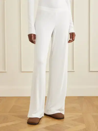 ÉTERNE Easy Lounge Ribbed-knit Jersey Wide-leg Pants | Thumbnail 3 ÉTERNE Easy Lounge Ribbed-knit Jersey Wide-leg Pants | Thumbnail 3