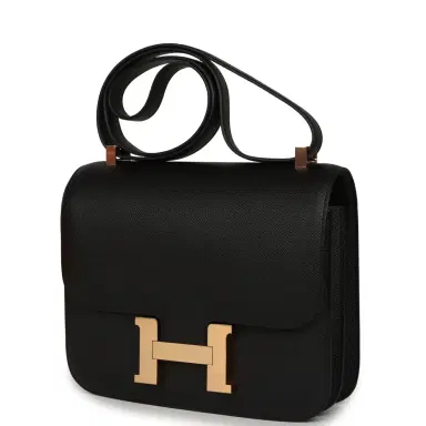 HERMÈS Hermes Constance 24 Black Epsom Rose Gold Hardware | Thumbnail 5 HERMÈS Hermes Constance 24 Black Epsom Rose Gold Hardware | Thumbnail 5