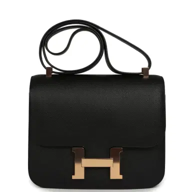 HERMÈS Hermes Constance 24 Black Epsom Rose Gold Hardware | Thumbnail 1 HERMÈS Hermes Constance 24 Black Epsom Rose Gold Hardware | Thumbnail 1