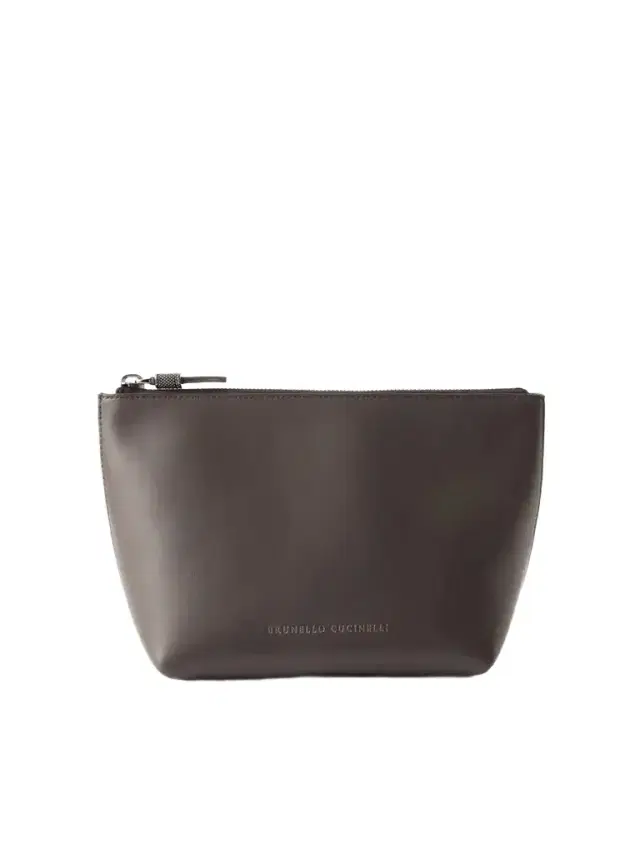 Bead-embellished Leather Cosmetic Case Bead-embellished Leather Cosmetic Case