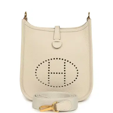 HERMÈS Hermes Evelyne TPM Craie Clemence Gold Hardware | Thumbnail 1 HERMÈS Hermes Evelyne TPM Craie Clemence Gold Hardware | Thumbnail 1