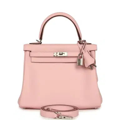 HERMÈS Hermes Kelly Retourne 25 Rose Sakura Swift Palladium Hardware | Thumbnail 1 HERMÈS Hermes Kelly Retourne 25 Rose Sakura Swift Palladium Hardware | Thumbnail 1
