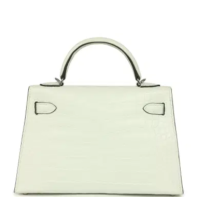 HERMÈS Hermes Kelly Sellier 20 Vert Peppermint Matte Alligator Palladium Hardware | Thumbnail 4 HERMÈS Hermes Kelly Sellier 20 Vert Peppermint Matte Alligator Palladium Hardware | Thumbnail 4