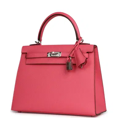 HERMÈS Hermes Kelly Sellier 25 Rose Azalee Epsom Palladium Hardware | Thumbnail 5 HERMÈS Hermes Kelly Sellier 25 Rose Azalee Epsom Palladium Hardware | Thumbnail 5