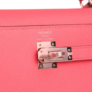 HERMÈS Hermes Kelly Sellier 25 Rose Azalee Epsom Palladium Hardware | Thumbnail 7 HERMÈS Hermes Kelly Sellier 25 Rose Azalee Epsom Palladium Hardware | Thumbnail 7
