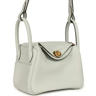 HERMÈS Hermes Mini Lindy II Gris Platine Clemence Gold Hardware | Thumbnail 2 HERMÈS Hermes Mini Lindy II Gris Platine Clemence Gold Hardware | Thumbnail 2
