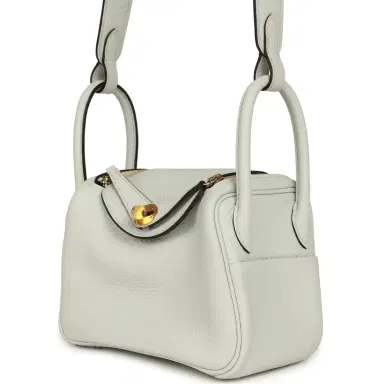 HERMÈS Hermes Mini Lindy II Gris Platine Clemence Gold Hardware | Thumbnail 5 HERMÈS Hermes Mini Lindy II Gris Platine Clemence Gold Hardware | Thumbnail 5