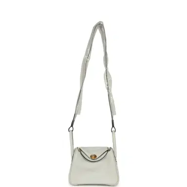 HERMÈS Hermes Mini Lindy II Gris Platine Clemence Gold Hardware | Thumbnail 6 HERMÈS Hermes Mini Lindy II Gris Platine Clemence Gold Hardware | Thumbnail 6