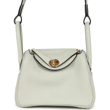 HERMÈS Hermes Mini Lindy II Gris Platine Clemence Gold Hardware | Thumbnail 1 HERMÈS Hermes Mini Lindy II Gris Platine Clemence Gold Hardware | Thumbnail 1