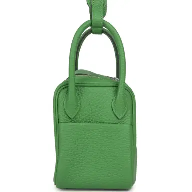 HERMÈS Hermes Mini Lindy II Vert Yucca Clemence Palladium Hardware | Thumbnail 3 HERMÈS Hermes Mini Lindy II Vert Yucca Clemence Palladium Hardware | Thumbnail 3