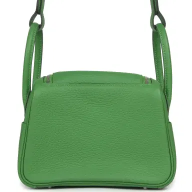 HERMÈS Hermes Mini Lindy II Vert Yucca Clemence Palladium Hardware | Thumbnail 4 HERMÈS Hermes Mini Lindy II Vert Yucca Clemence Palladium Hardware | Thumbnail 4