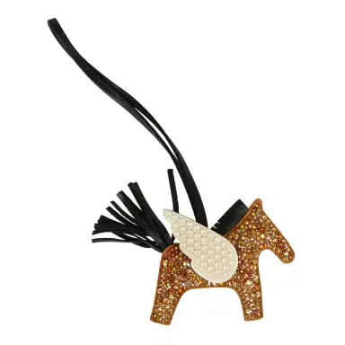 HERMÈS Hermes Multi Bedazzled Pegase Rodeo Bag Charm PM Sesame, Black, Nata Milo Lambskin | Thumbnail 2 HERMÈS Hermes Multi Bedazzled Pegase Rodeo Bag Charm PM Sesame, Black, Nata Milo Lambskin | Thumbnail 2