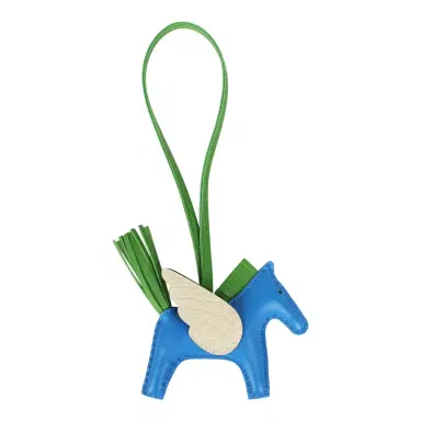 HERMÈS Hermes Pegase Rodeo Bag Charm PM Bleu Zanzibar, Vert Yucca Milo Lambskin, Craie Matte Alligator Touch | Thumbnail 2 HERMÈS Hermes Pegase Rodeo Bag Charm PM Bleu Zanzibar, Vert Yucca Milo Lambskin, Craie Matte Alligator Touch | Thumbnail 2