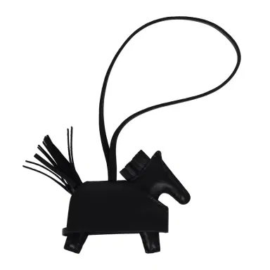 HERMÈS Hermes Rodeo Rock Bag Charm PM Black Milo Lambskin Palladium Hardware | Thumbnail 2 HERMÈS Hermes Rodeo Rock Bag Charm PM Black Milo Lambskin Palladium Hardware | Thumbnail 2