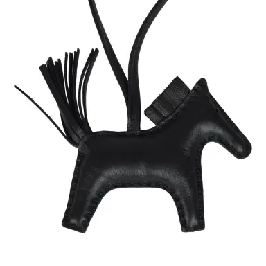 HERMÈS Hermes Rodeo Rock Bag Charm PM Black Milo Lambskin Palladium Hardware | Thumbnail 5 HERMÈS Hermes Rodeo Rock Bag Charm PM Black Milo Lambskin Palladium Hardware | Thumbnail 5