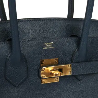 HERMÈS Hermes Shoulder Birkin Light 29 Bleu Abysse Evercolor Gold Hardware | Thumbnail 7 HERMÈS Hermes Shoulder Birkin Light 29 Bleu Abysse Evercolor Gold Hardware | Thumbnail 7