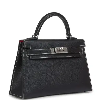 HERMÈS Hermes Special Order (HSS) Kelly Sellier 20 Black Verso Epsom Palladium Hardware | Thumbnail 2 HERMÈS Hermes Special Order (HSS) Kelly Sellier 20 Black Verso Epsom Palladium Hardware | Thumbnail 2