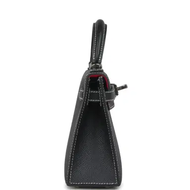 HERMÈS Hermes Special Order (HSS) Kelly Sellier 20 Black Verso Epsom Palladium Hardware | Thumbnail 3 HERMÈS Hermes Special Order (HSS) Kelly Sellier 20 Black Verso Epsom Palladium Hardware | Thumbnail 3