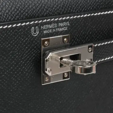 HERMÈS Hermes Special Order (HSS) Kelly Sellier 20 Black Verso Epsom Palladium Hardware | Thumbnail 7 HERMÈS Hermes Special Order (HSS) Kelly Sellier 20 Black Verso Epsom Palladium Hardware | Thumbnail 7