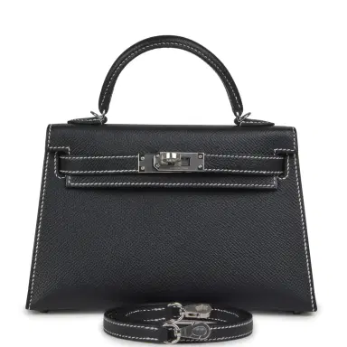 HERMÈS Hermes Special Order (HSS) Kelly Sellier 20 Black Verso Epsom Palladium Hardware | Thumbnail 1 HERMÈS Hermes Special Order (HSS) Kelly Sellier 20 Black Verso Epsom Palladium Hardware | Thumbnail 1