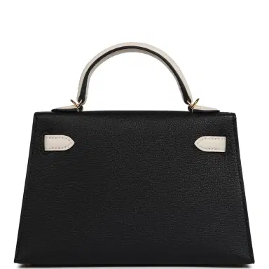 HERMÈS Hermes Special Order (HSS) Kelly Sellier 20 Black, Nata Chevre Mysore Gold Hardware | Thumbnail 4 HERMÈS Hermes Special Order (HSS) Kelly Sellier 20 Black, Nata Chevre Mysore Gold Hardware | Thumbnail 4