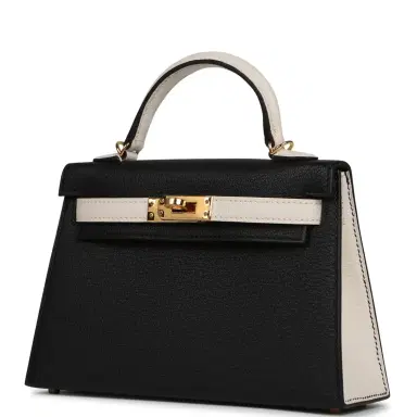 HERMÈS Hermes Special Order (HSS) Kelly Sellier 20 Black, Nata Chevre Mysore Gold Hardware | Thumbnail 5 HERMÈS Hermes Special Order (HSS) Kelly Sellier 20 Black, Nata Chevre Mysore Gold Hardware | Thumbnail 5