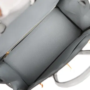 HERMÈS Pre-owned Hermes Birkin 25 Bleu Glacier Ostrich Gold Hardware | Thumbnail 9 HERMÈS Pre-owned Hermes Birkin 25 Bleu Glacier Ostrich Gold Hardware | Thumbnail 9