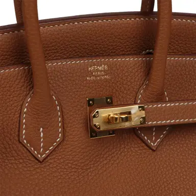 HERMÈS Pre-owned Hermes Birkin 25 Gold Togo Gold Hardware | Thumbnail 7 HERMÈS Pre-owned Hermes Birkin 25 Gold Togo Gold Hardware | Thumbnail 7