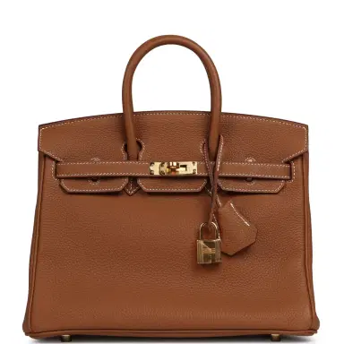 HERMÈS Pre-owned Hermes Birkin 25 Gold Togo Gold Hardware | Thumbnail 1 HERMÈS Pre-owned Hermes Birkin 25 Gold Togo Gold Hardware | Thumbnail 1