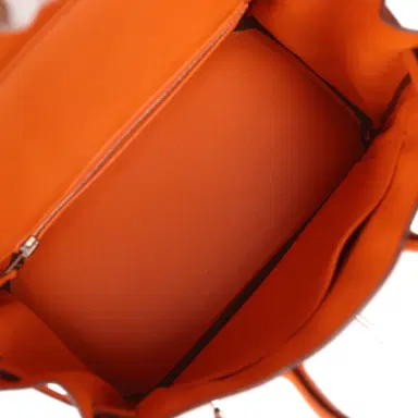 HERMÈS Pre-owned Hermes Birkin 25 Orange Swift Palladium Hardware | Thumbnail 7 HERMÈS Pre-owned Hermes Birkin 25 Orange Swift Palladium Hardware | Thumbnail 7