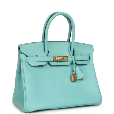 HERMÈS Pre-owned Hermes Birkin 30 Bleu Atoll Epsom Gold Hardware | Thumbnail 2 HERMÈS Pre-owned Hermes Birkin 30 Bleu Atoll Epsom Gold Hardware | Thumbnail 2