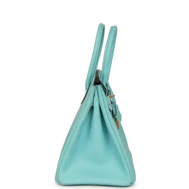 HERMÈS Pre-owned Hermes Birkin 30 Bleu Atoll Epsom Gold Hardware | Thumbnail 3 HERMÈS Pre-owned Hermes Birkin 30 Bleu Atoll Epsom Gold Hardware | Thumbnail 3